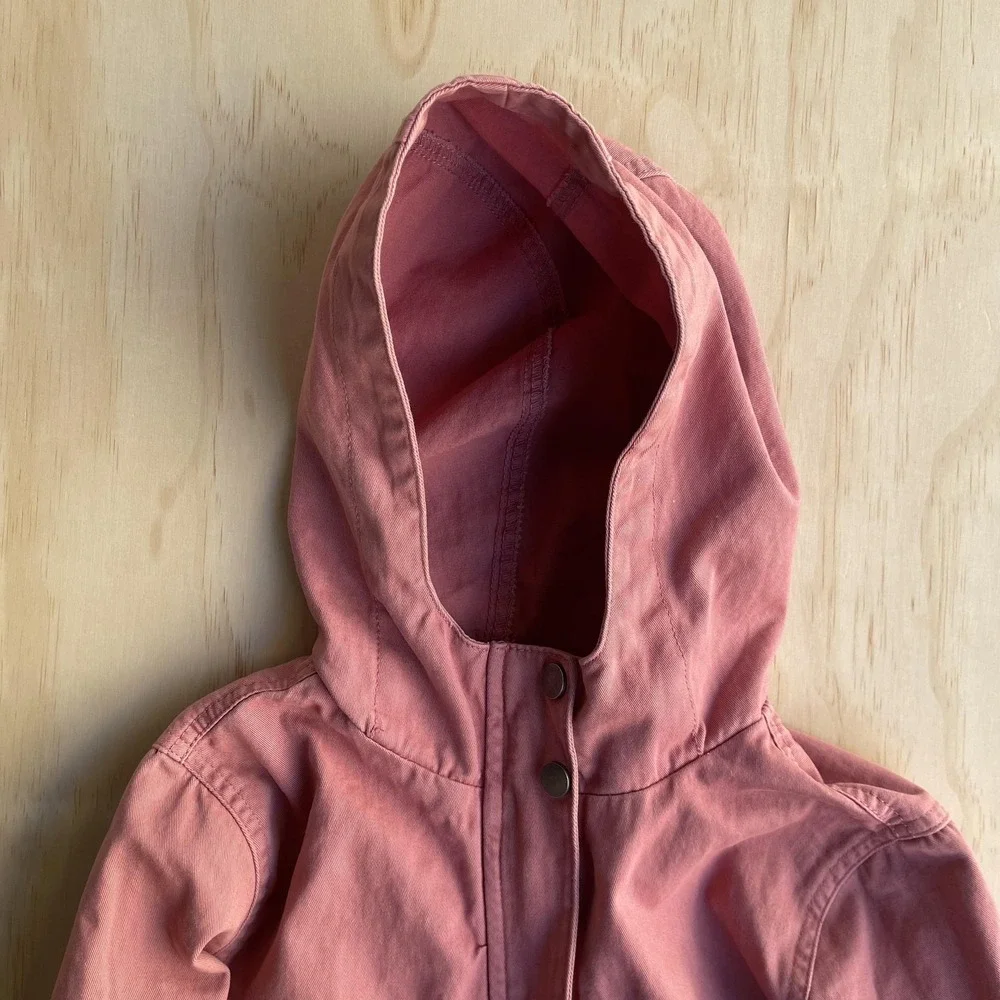 C&C California Coat Girls 10 Pink‎ Hooded Lightweight Twill Parka Jacket